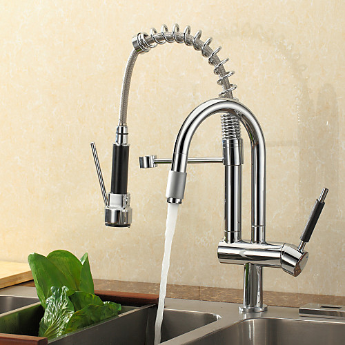 

Kitchen faucet - One Hole Chrome Pull-out / ­Pull-down Deck Mounted Contemporary Kitchen Taps / Single Handle One Hole