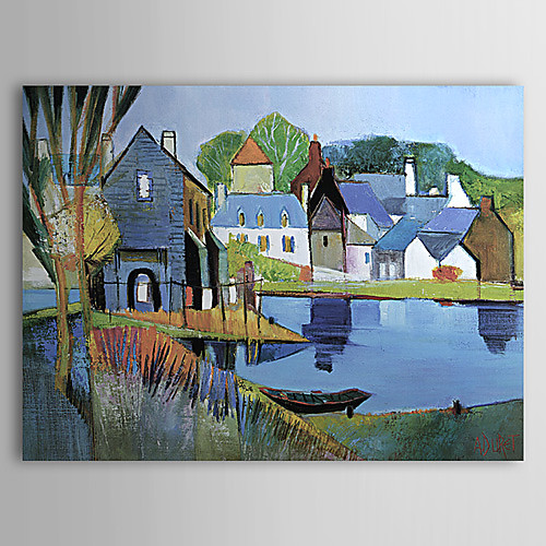 

Oil Painting Hand Painted Landscape Modern Stretched Canvas With Stretched Frame