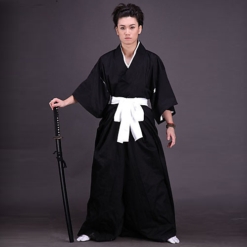 

Inspired by Ichigo Kurosaki Samurai Anime Cosplay Costumes Japanese Cosplay Suits Kimono Solid Colored Underwear Belt Kimono Coat For Men's Women's / Hakama pants