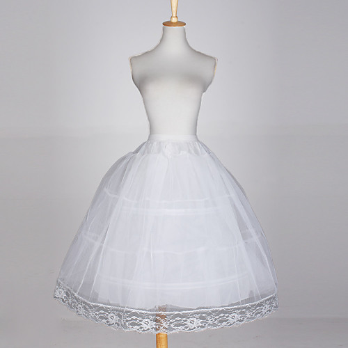 

Wedding / Special Occasion / Party / Evening Slips Cotton / Taffeta / Tulle Glossy / Ball Gown Slip with White Bow / Lace-trimmed bottom