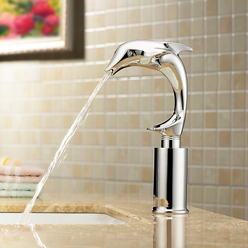 

Contemporary Centerset Ceramic Valve One Hole Hands free One Hole Chrome, Bathroom Sink Faucet