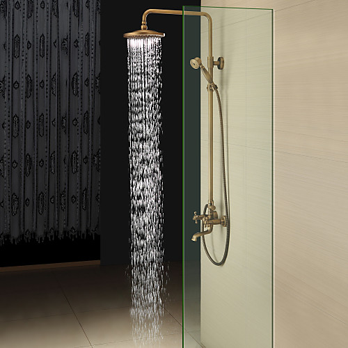 

Shower System Set - Rainfall Antique Antique Brass Shower System Ceramic Valve Bath Shower Mixer Taps