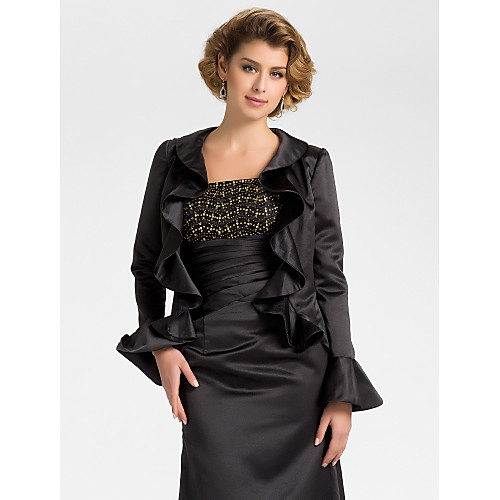 

Long Sleeve Coats / Jackets Satin Wedding / Party Evening Wedding Wraps With