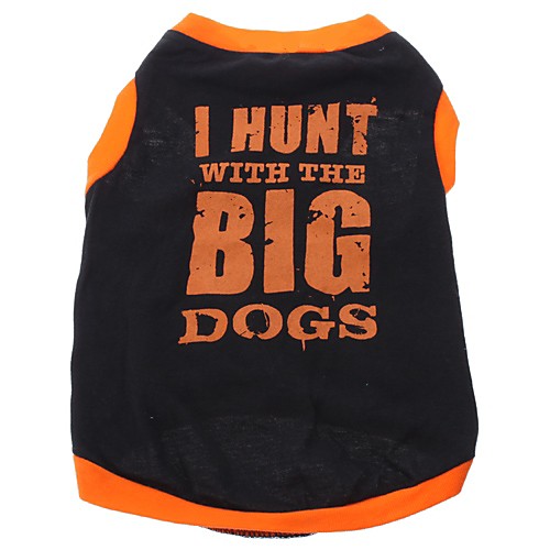 

Dog Shirt / T-Shirt Letter & Number Dog Clothes Puppy Clothes Dog Outfits Breathable Black Costume for Girl and Boy Dog Cotton XS S M L