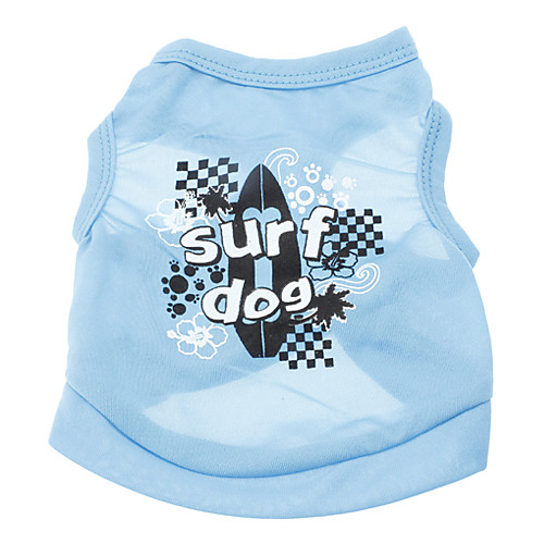 

Dog Shirt / T-Shirt Dog Clothes Letter & Number Blue Terylene Costume For Summer Men's Women's Holiday Casual / Daily