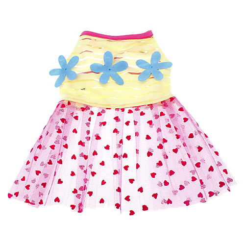 

Dog Dress Dog Clothes Heart Floral / Botanical Pink Terylene Costume For Summer Cosplay