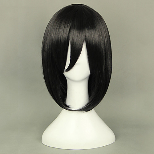 

Attack on Titan Mikasa Ackermann Cosplay Wigs Women's 16 inch Heat Resistant Fiber Black Anime