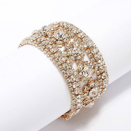 

Crystal Cuff 18K Gold Plated Bracelet Jewelry Gold / Silver For Daily Casual Outdoor