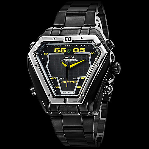 

WEIDE Men's Military Watch Wrist Watch Analog - Digital Quartz Japanese Quartz Luxury Water Resistant / Waterproof Alarm Calendar / date / day / Stainless Steel / Stainless Steel / Two Years