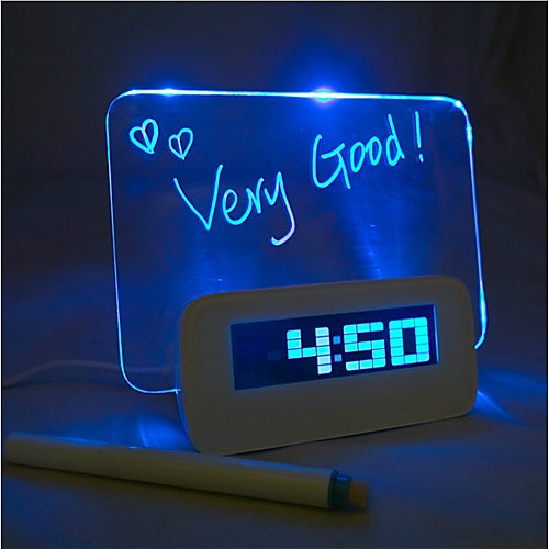 

Message Board Blue Light Digital Alarm Clock with 4 USB Port Hub 1pc (USB)
