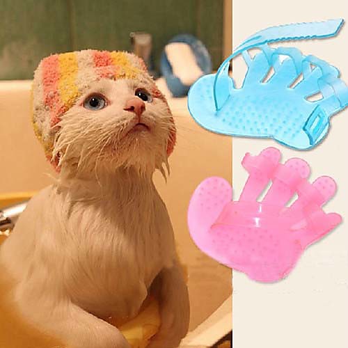 

Cat Dog Grooming Shower & Bath Accessories Rubber Brush Pet Grooming Supplies Blue Pink