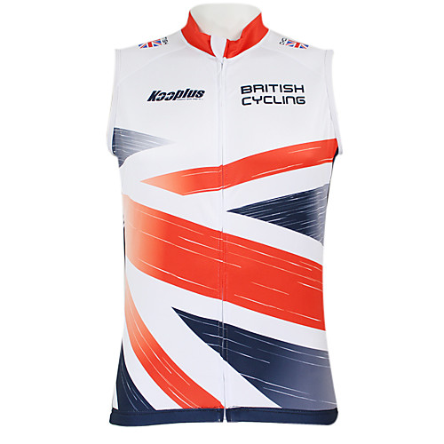 

Malciklo Men's Women's Sleeveless Cycling Vest Red / White British Champion National Flag Bike Vest / Gilet Top Mountain Bike MTB Road Bike Cycling Breathable Quick Dry Waterproof Zipper Sports