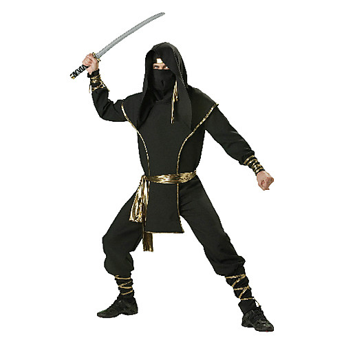 

Ninja Cosplay Costume Men's Halloween Carnival Festival / Holiday Polyurethane Leather Satin Men's Easy Carnival Costumes Solid Colored / Coat / Pants / Headpiece / Belt / Mask