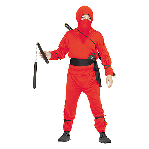 

Ninja Warrior Cosplay Costume Kid's Halloween Carnival Children's Day Festival / Holiday Satin Easy Carnival Costumes / Pants / Headpiece / Belt / Mask / Kimono Coat