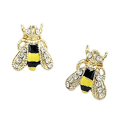 

Women's Synthetic Diamond Ear Piercing Stud Earrings Animal Ladies Luxury Fashion Cute Rhinestone Gold Plated Imitation Diamond Earrings Jewelry Yellow For