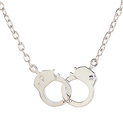 

Men's Pendant Necklace Double Handcuff Partners in Crime Punk European Alloy Necklace Jewelry For Daily