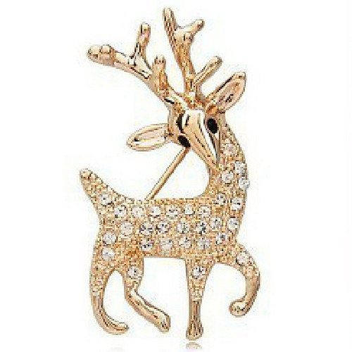 

Women's Brooches Deer Animal Basic Natural Fashion Cubic Zirconia Rhinestone Brooch Jewelry Gold For Party Special Occasion Birthday Gift Daily