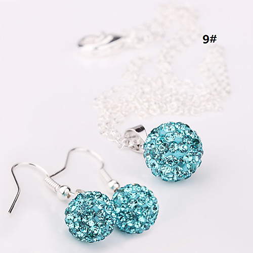 

Women's Crystal Citrine Jewelry Set Drop Earrings Harmony Ball Necklace Ball Ladies Fashion Crystal Earrings Jewelry 15 / 16 / 17 For Wedding Party Birthday Gift Daily