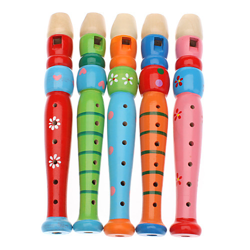 

wooden flageolet recorder clarinet toy for kids random color