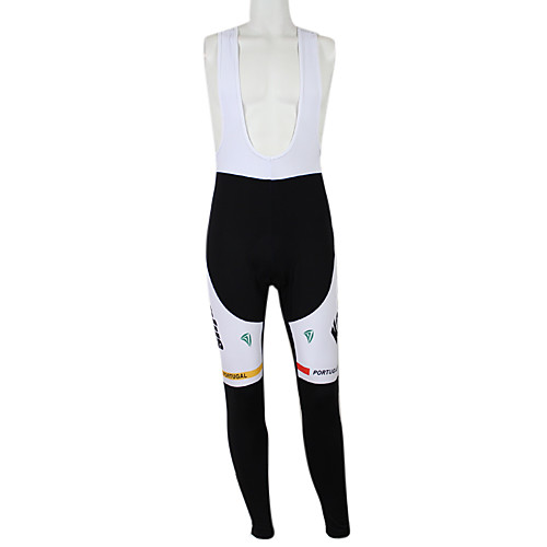 

Malciklo Men's Women's Cycling Bib Tights Elastane Polyester Black / White Portugal Champion National Flag Bike Tights Bottoms Mountain Bike MTB Road Bike Cycling Windproof Quick Dry Waterproof Zipper