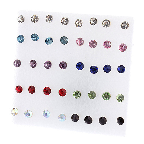 

Women's Stud Earrings Ladies Simple Style Fashion Rhinestone Earrings Jewelry Red / White For Party Daily Casual Office & Career 40pcs / 36pcs