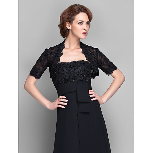 

Short Sleeve Shrugs Lace Wedding / Party Evening Women's Wrap With Lace / Beading