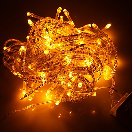 

10m String Lights 100 LEDs Dip Led 1pc Yellow Party Decorative Linkable 220-240 V / IP44
