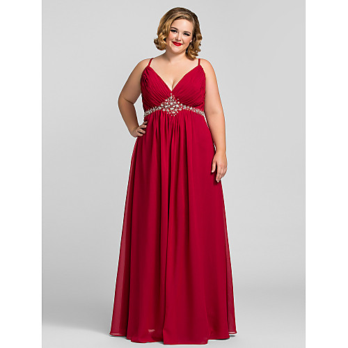 

A-Line Minimalist Elegant Prom Formal Evening Dress Spaghetti Strap Sleeveless Floor Length Chiffon with Ruched Beading 2021