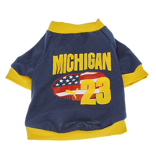 

Dog Shirt / T-Shirt Blue Dog Clothes Summer Letter & Number