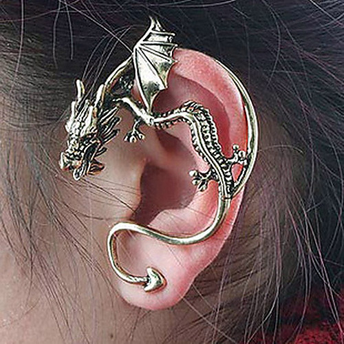 

Women's Stud Earrings Ear Cuff Climber Earrings Dragon Cheap Ladies Personalized Unique Design Vintage Earrings Jewelry Bronze / Silver For Party Daily