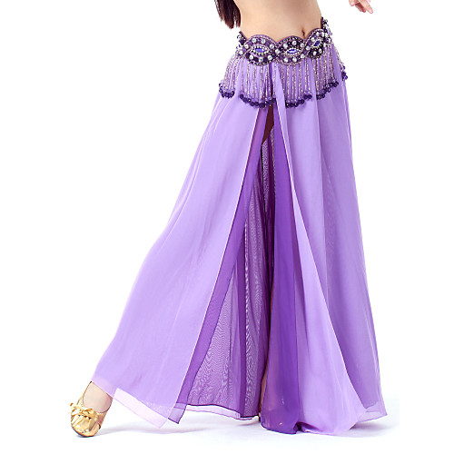 

Belly Dance Skirt Split Front Women's Training Natural Chiffon