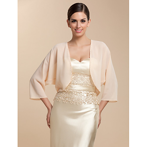 

Coats / Jackets Chiffon Party Evening / Casual Wedding Wraps / Bolero With Draping / Solid