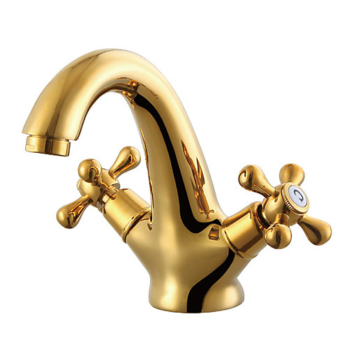 

Bathroom Sink Faucet - Centerset Antique Brass Centerset Two Handles One HoleBath Taps