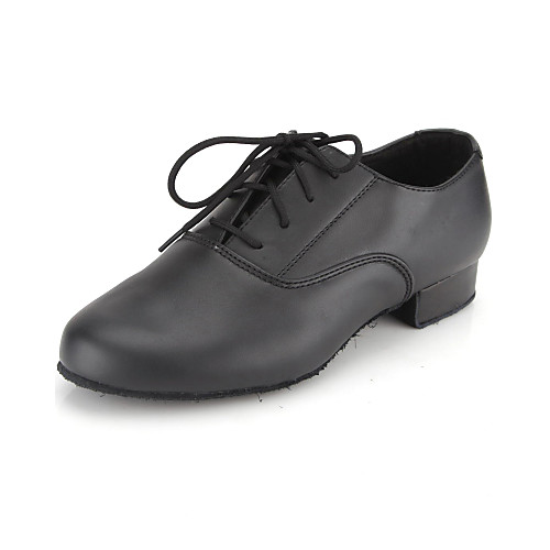 

Men's Modern Shoes Ballroom Shoes Salsa Shoes Line Dance Oxford Lace-up Low Heel Black Lace-up Kid's