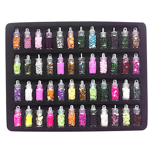 

48pcs mixed style glitter nail art decorations for acrylic tips diy design