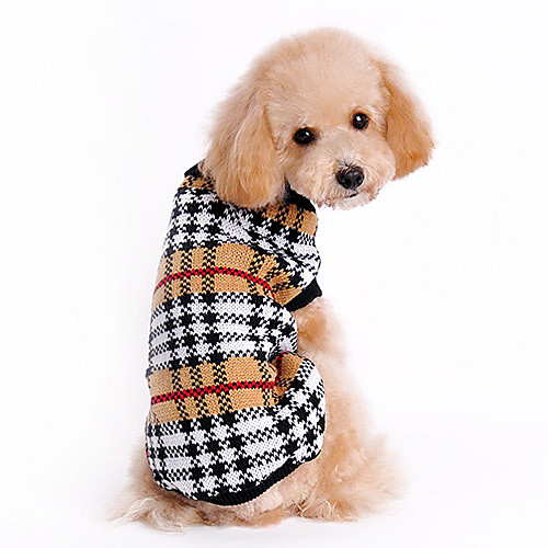 

Cat Dog Sweater Winter Dog Clothes Brown Costume Husky Labrador Bulldog Woolen Plaid / Check Classic Keep Warm XS S M L XL