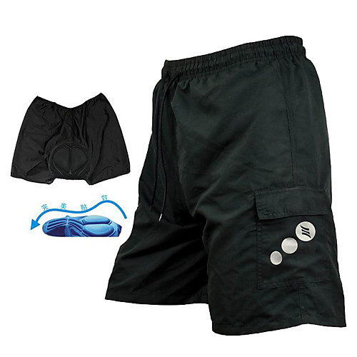 

SANTIC Men's Cycling MTB Shorts - Black Solid Color Padded Shorts Bike Baggy Shorts MTB Shorts Bottoms, Breathable 3D Pad Quick Dry / Advanced Sewing Techniques