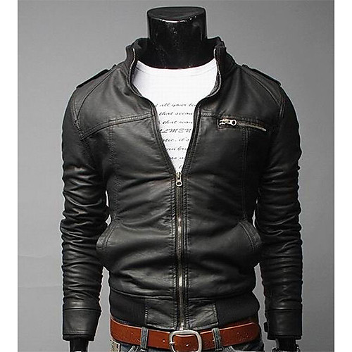 

DD Wear Fashion Zipper Decorative Short Slimming Jacket(Black)