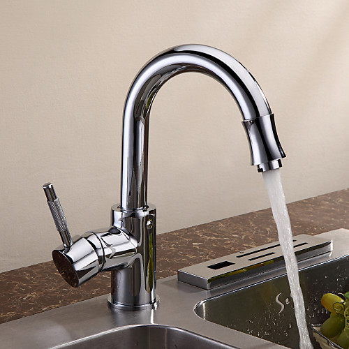 

Deck Mounted Single Handle One Hole with Chrome Kitchen faucet