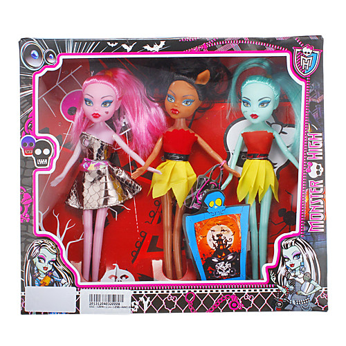 

Fashion Girl 3pcs Zombie Barbie Doll with Dresses and Accessories (Random Color)