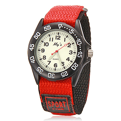 

Children's Round Dial Fabric Band Quartz Analog Wrist Watch (Assorted Colors)