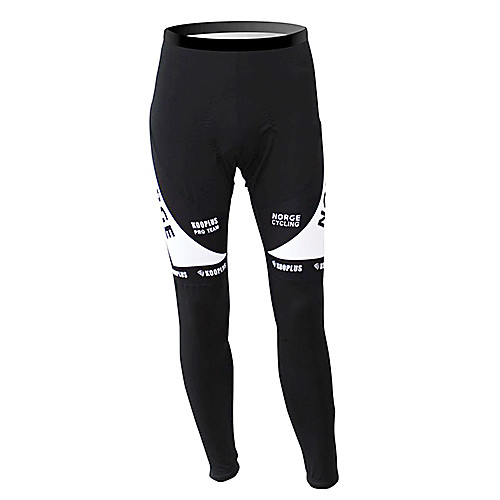 

Malciklo Men's Cycling Tights Winter Fleece Polyester Black / White Norway Champion National Flag Bike Tights Bottoms Mountain Bike MTB Road Bike Cycling Thermal / Warm Fleece Lining Breathable Sports