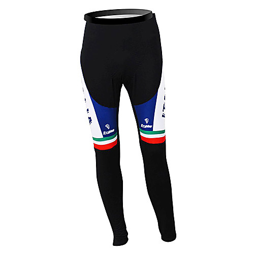 

Malciklo Men's Cycling Tights Winter Fleece Polyester Black Italy Champion National Flag Bike Tights Bottoms Mountain Bike MTB Road Bike Cycling Thermal Warm Fleece Lining Breathable Sports Clothing