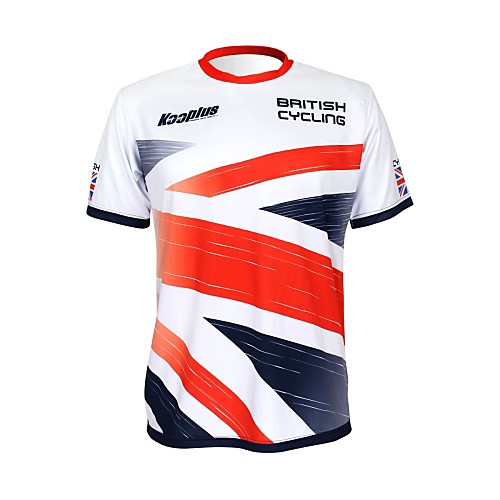 

Malciklo Men's Women's Short Sleeve Cycling Jersey WhiteRed British Champion National Flag Bike Tee Tshirt Jersey Top Mountain Bike MTB Road Bike Cycling Breathable Quick Dry Ultraviolet Resistant