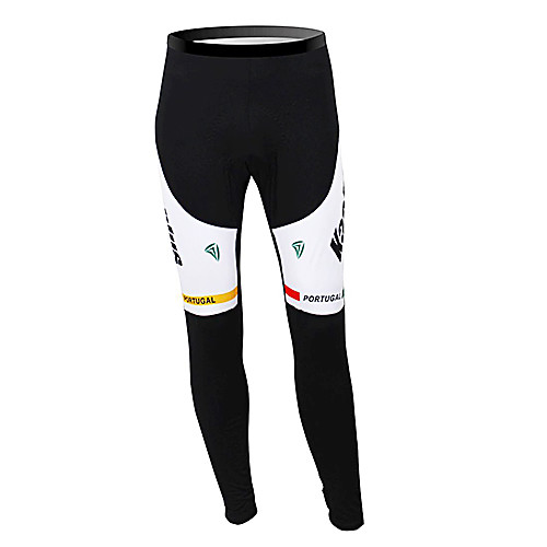 

Malciklo Men's Cycling Tights Winter Fleece Polyester Portugal Champion National Flag Bike Tights Thermal / Warm Fleece Lining Breathable Sports Portugal Mountain Bike MTB Road Bike Cycling Clothing