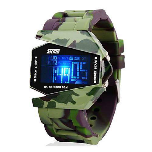

SKMEI Men's Military Watch Wrist Watch Digital Digital Charm Water Resistant / Waterproof Alarm Calendar / date / day / Two Years / Silicone