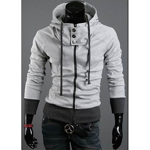 

DD Wear Splicing Color Thicken Slimming Hoodie(Light Gray)