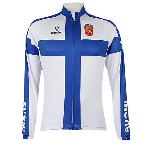 

Malciklo Men's Women's Long Sleeve Cycling Jersey Winter Polyester Blue / White Finland Champion National Flag Bike Jersey Top Mountain Bike MTB Road Bike Cycling Windproof Quick Dry Waterproof Zipper