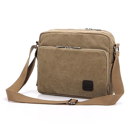 

Men's Canvas Crossbody Bag Canvas Bag Gray / Brown / Cream