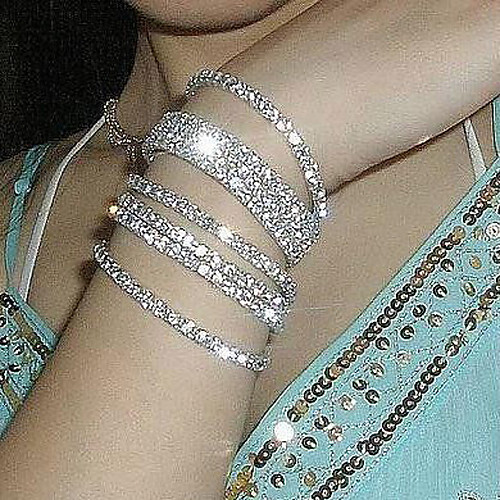 

Crystal Tennis Bracelet Ladies Unique Design Fashion Crystal Bracelet Jewelry Silver For Wedding Party Casual Daily Masquerade Engagement Party / Silver Plated / Imitation Diamond 1pc